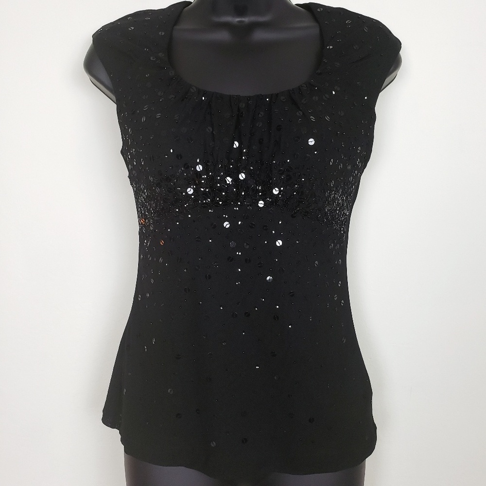 ANN TAYLOR | NWT black sequin sleeveless top
